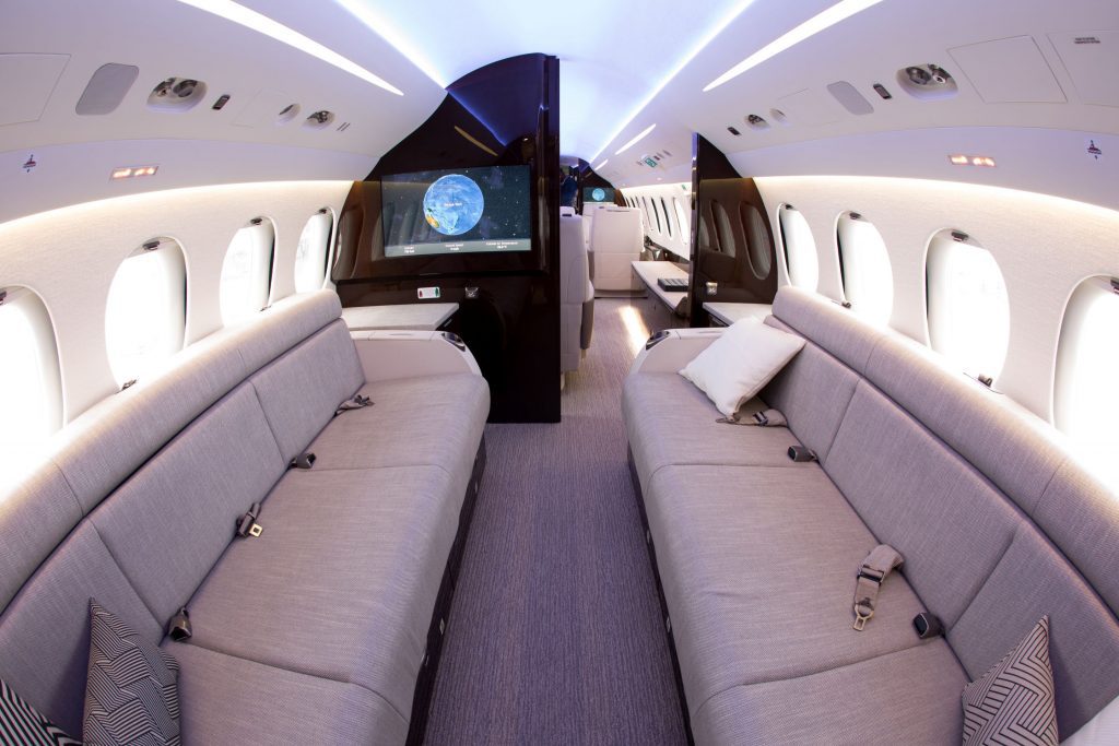 sleeping on a private jet