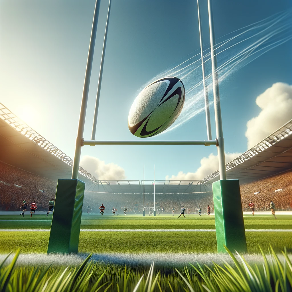 rugby ball score between goal posts