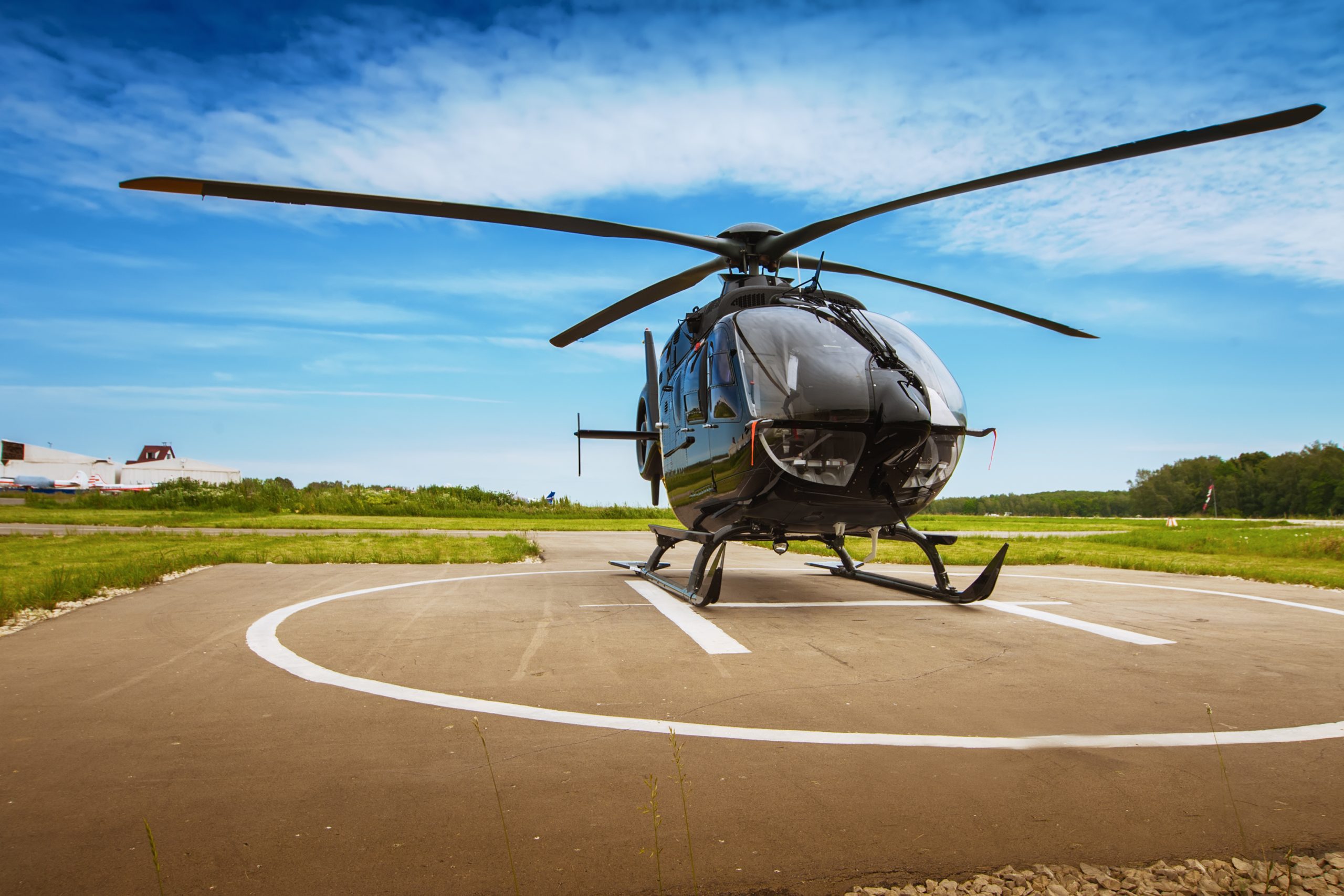 Helicopter landed at Helipad