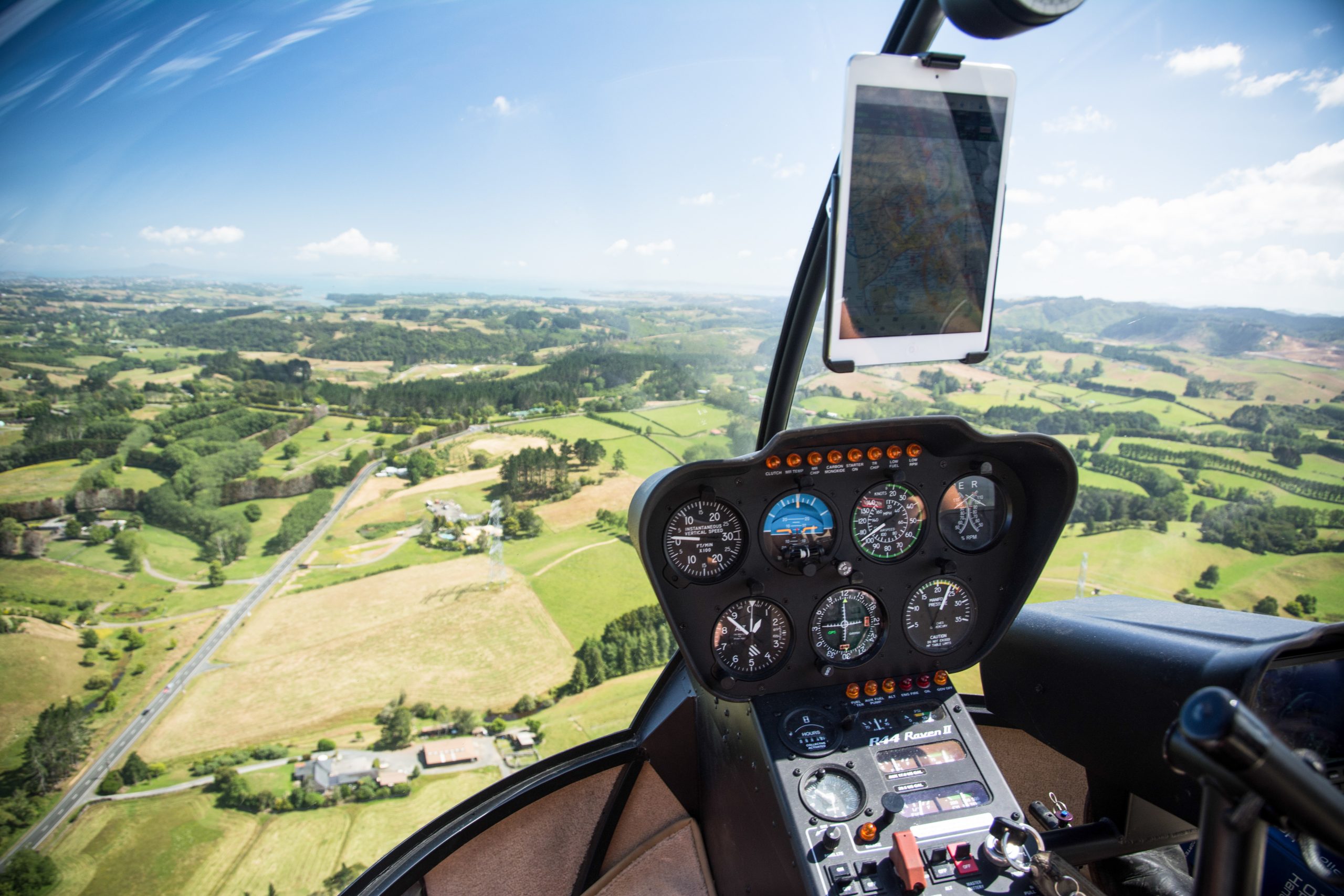 View from helicopter cockpit