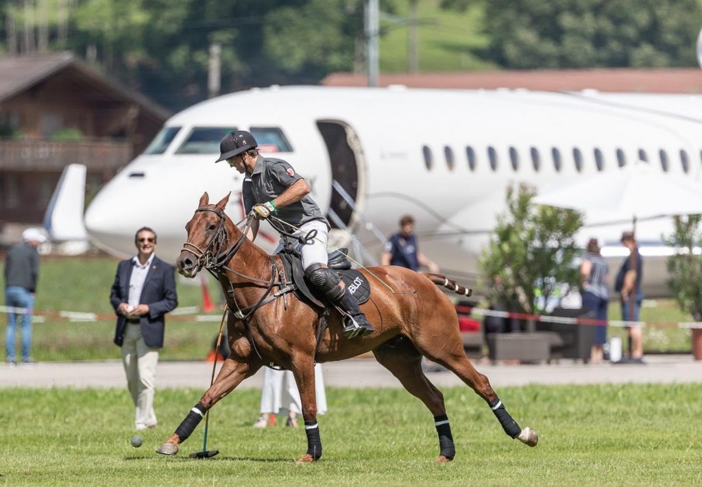 Polo gold cup private jet Gstaad